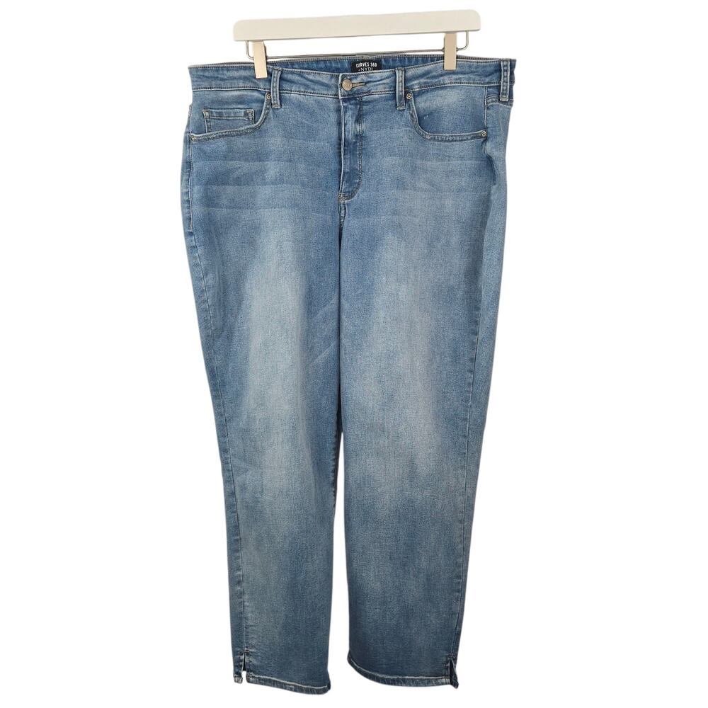 NYDJ Curves 360 Slim Straight Ankle Jean Blue Size 16 Short